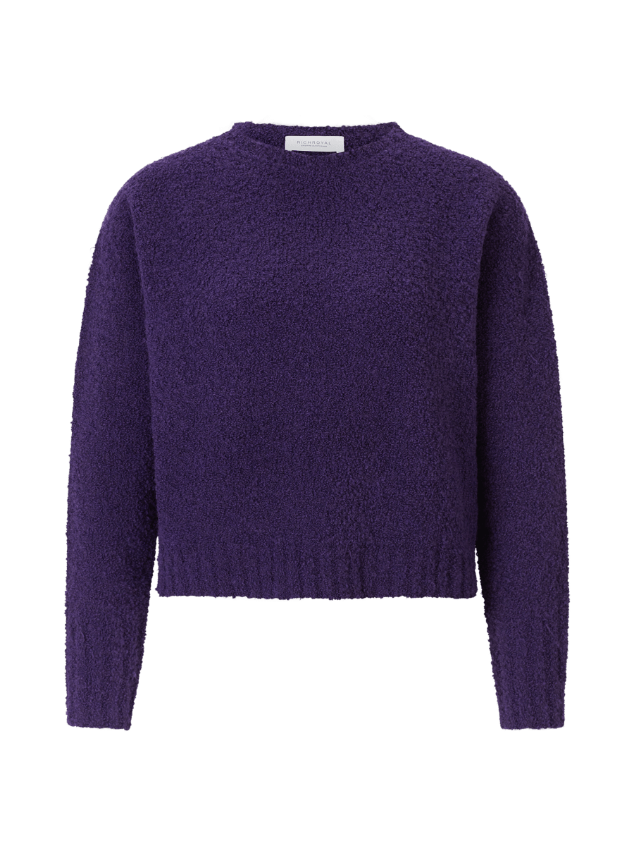 RICHROYAL Bouclé Pullover Crew Neck in Evening Lilac