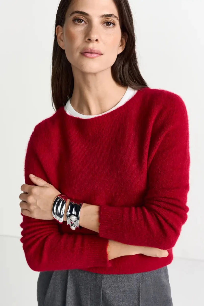 RICHROYAL Cozy Crew Neck Sweatshirt in der Farbe holiday red