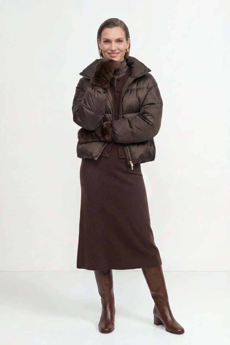 RICHROYAL Fake Fur Handschuhe in Chocolate Torte