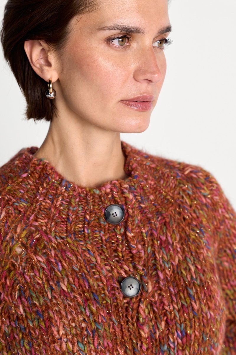 RICHROYAL Mehrfarbige Strickjacke in Urban Ember