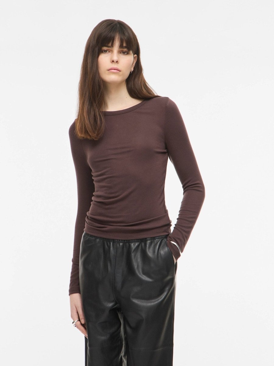 Rouge Edit ROUMAPLE L/S O-neck TEE Seal Brown