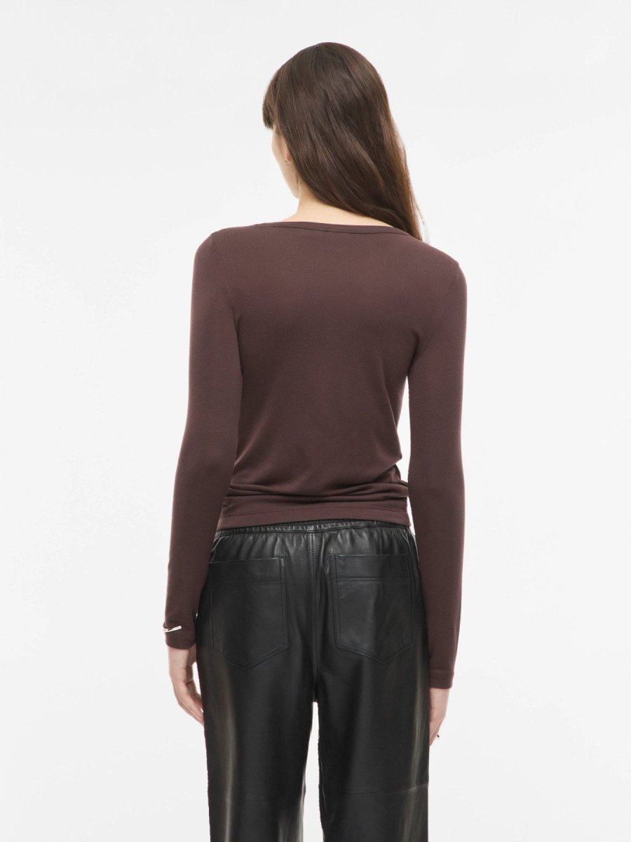 Rouge Edit ROUMAPLE L/S O-neck TEE Seal Brown