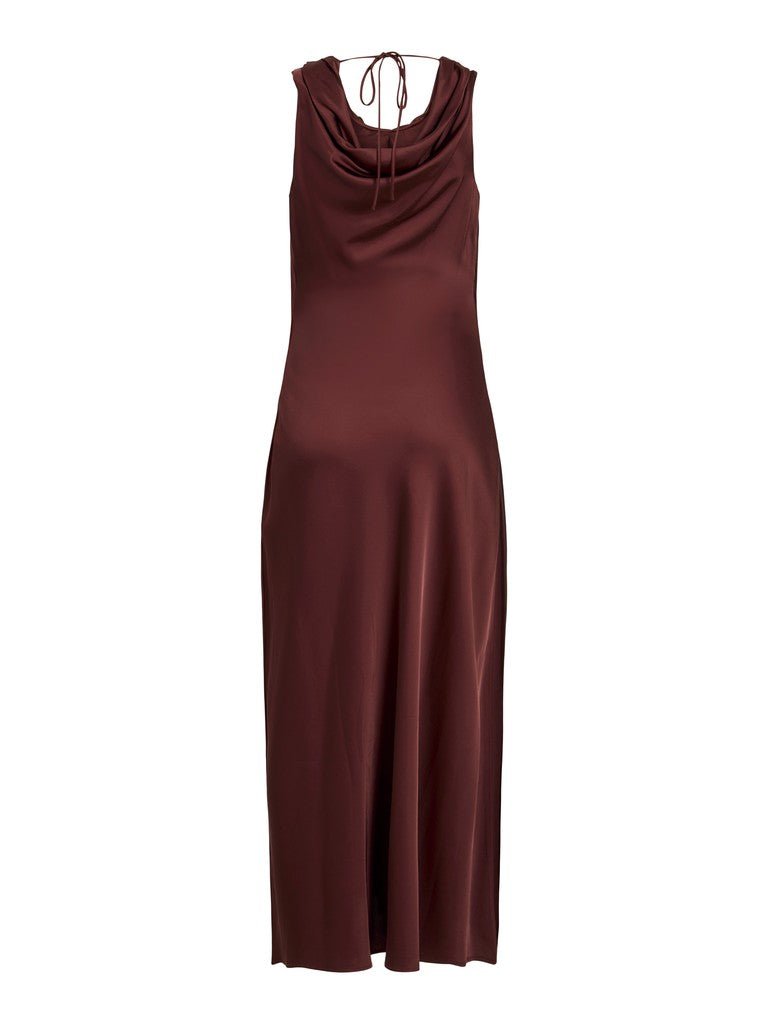 Rouge Edit ROUSHYRAS COWL NECK MAXI DRESS/EV Bitter Chocolate