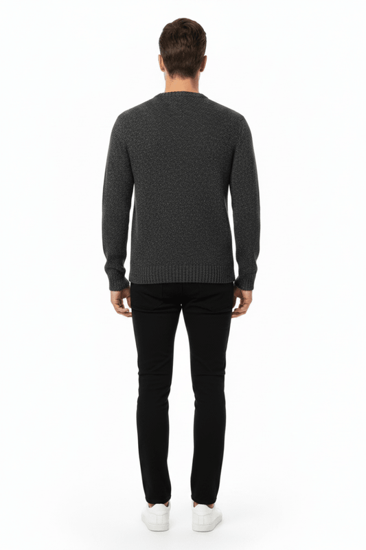 Strellson Strickpullover Doro-V Dunkelgrau – Herren Knitwear aus Wolle