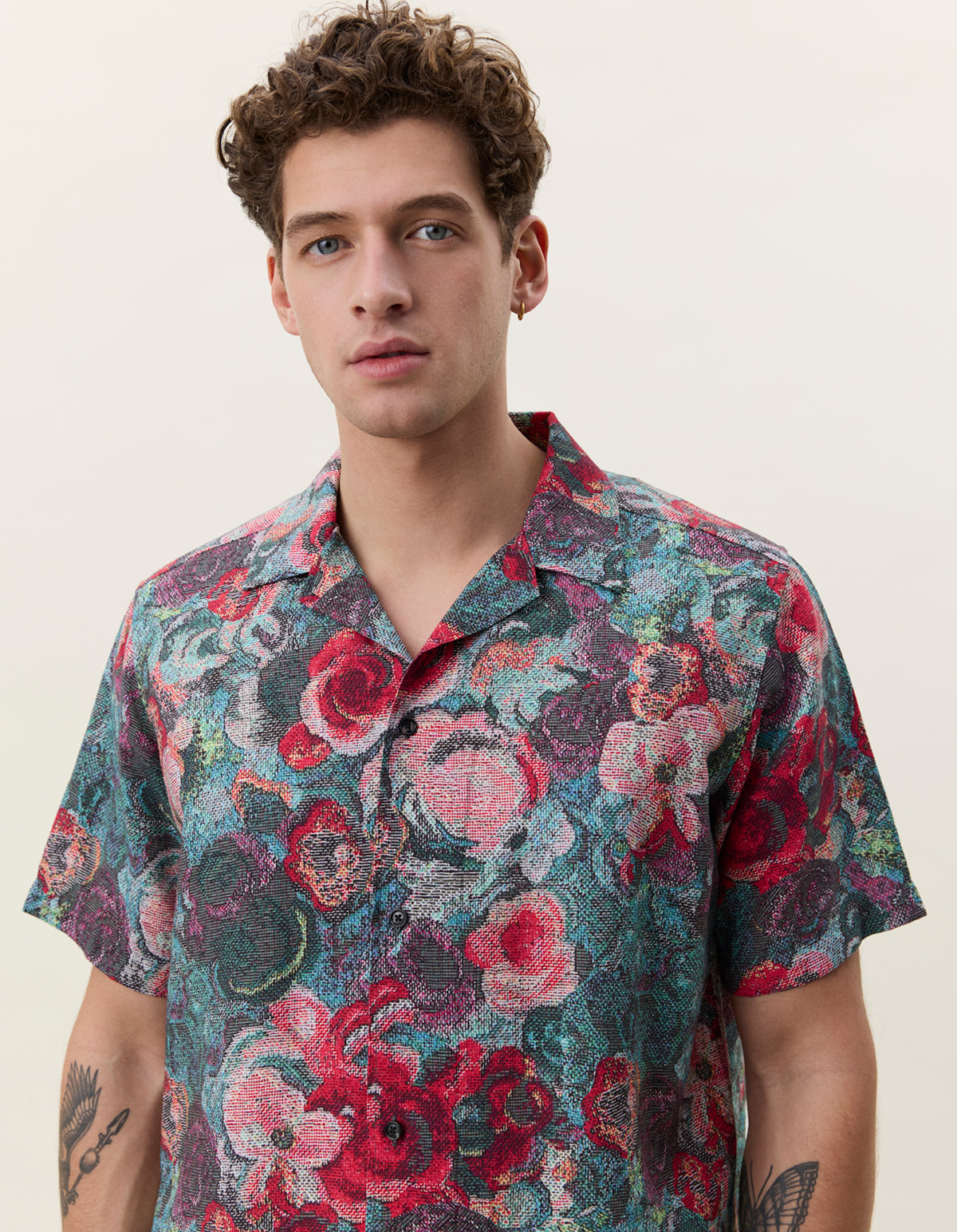 Les Deux Bouquet AOP SS Shirt Hemd Loose in Multicolor für Herren