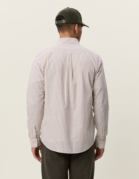 Les Deux Light Oxford Striped Shirt Rot