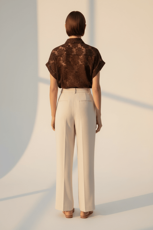 Vila Bluse Roukyoto S S Shirt 2 - Seal Brown
