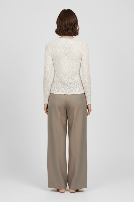 Vila Bluse VIFAY O-NECK L/S TOP - NOOS in der Farbe Egret
