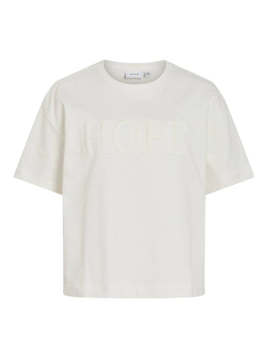 Vila Damen Top Vigley Hope O-Neck 2 4 Sweat Top - Snow White HOPE SNOW WHITE