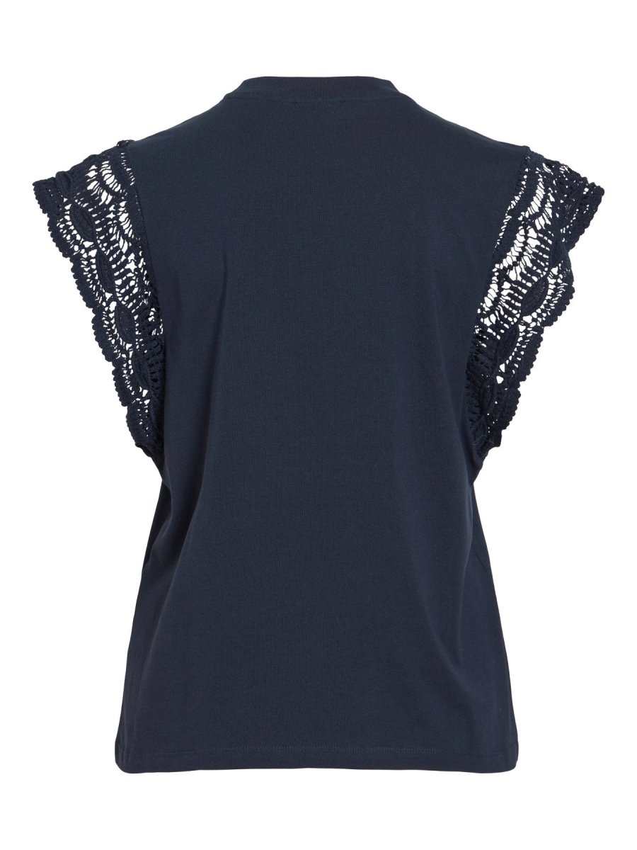 Vila Damen Top Vimandala O - Neck S L Top - Navy Blazer