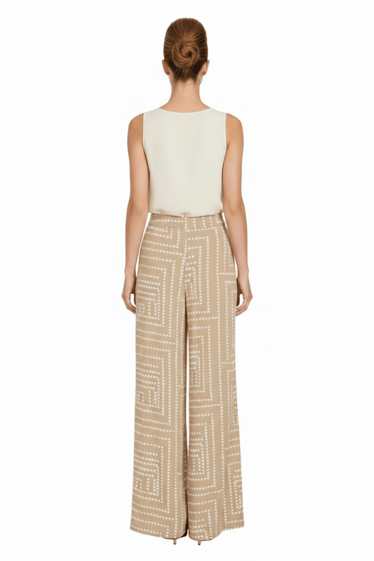 Vila Hose Vifrelli Kleo Loose Pants - Travertine Birch Dots