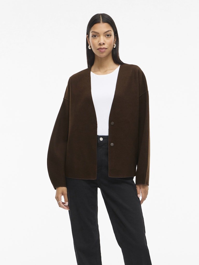 Vila Jacke Loose Fit Langarm Coffee Bean