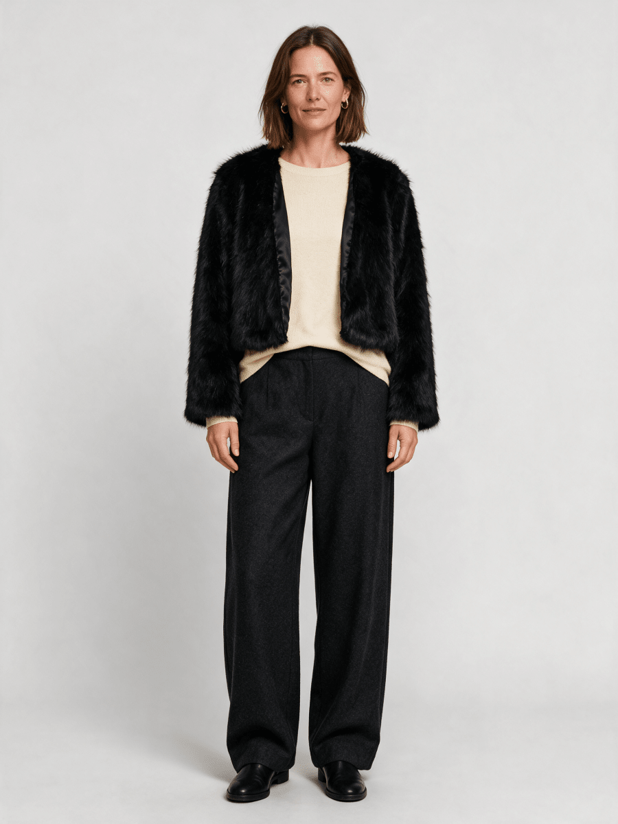 Vila Jacke Vipelly in Black Beauty
