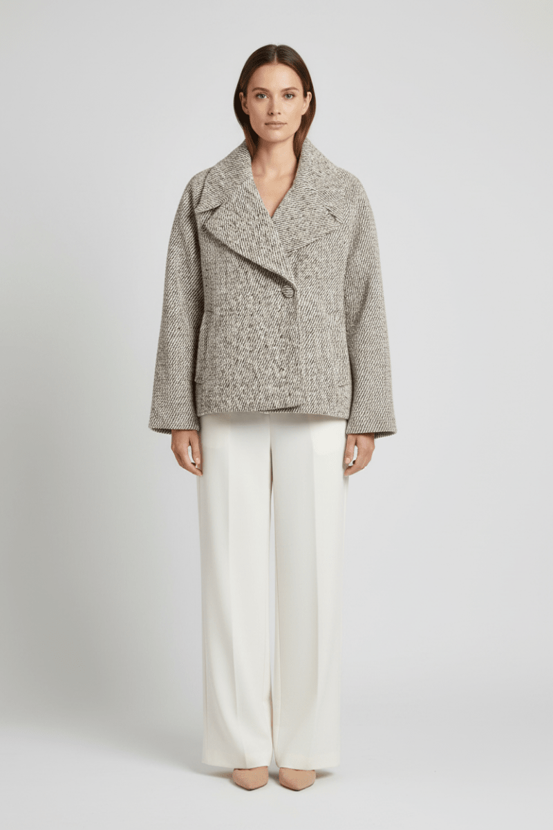 Vila Kurze Jacke L/S Short Jacket in Birch Melange