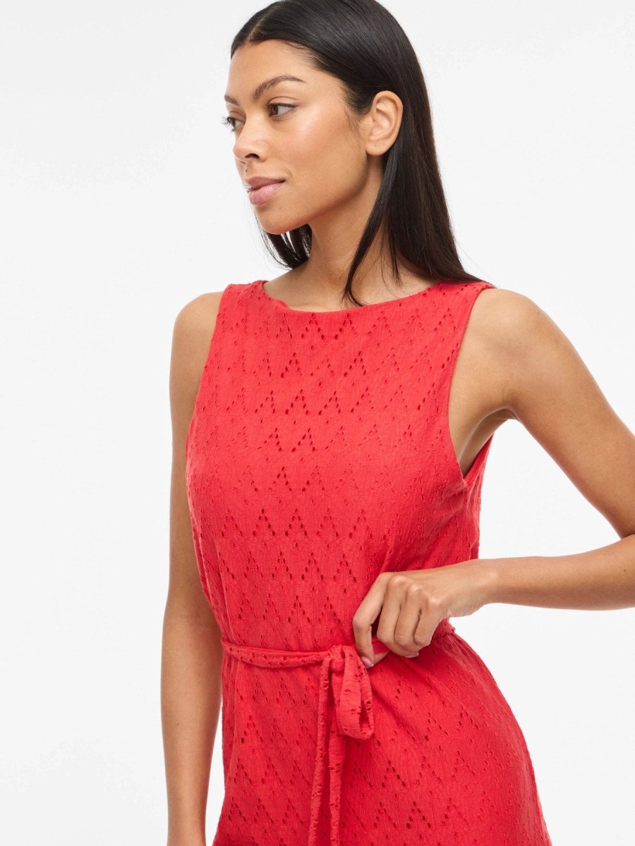 Vila Midi - Kleid VIAMALINA S/L MIDI DRESS/VOL/PB - Hibiscus