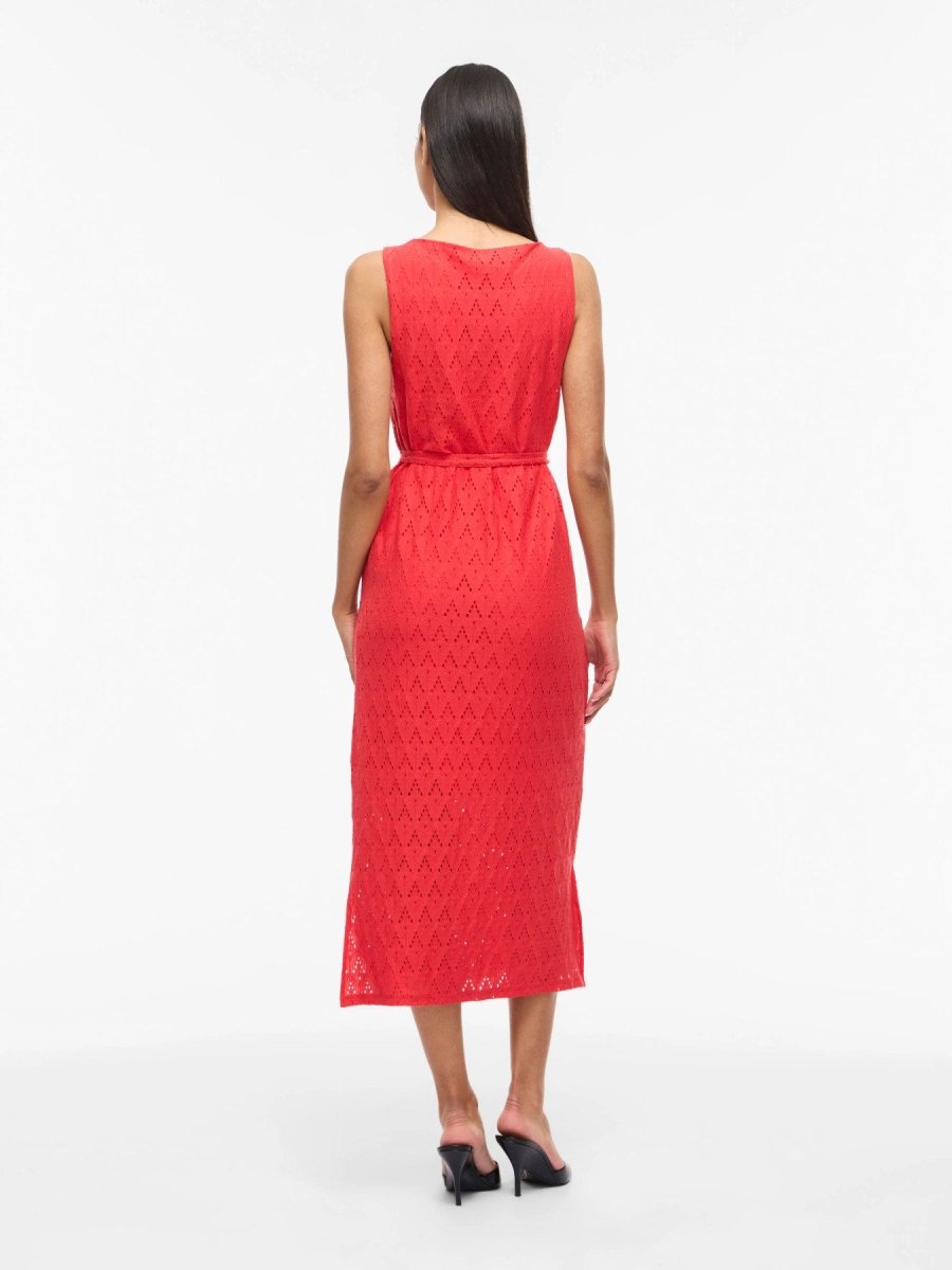 Vila Midi - Kleid VIAMALINA S/L MIDI DRESS/VOL/PB - Hibiscus