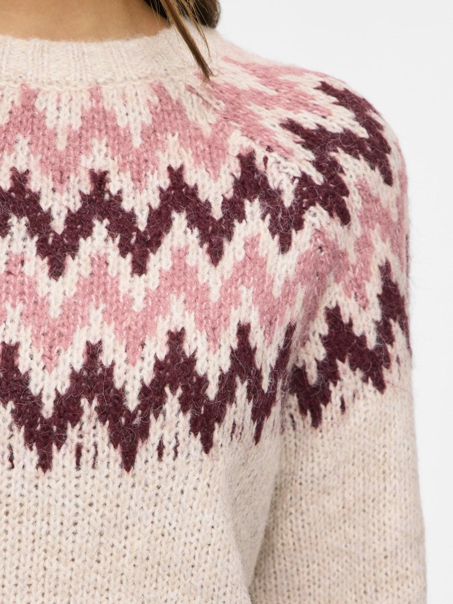 Vila Pullover Vitoni in Super Light Natural Melange Port Royale/Nostalgia Rose