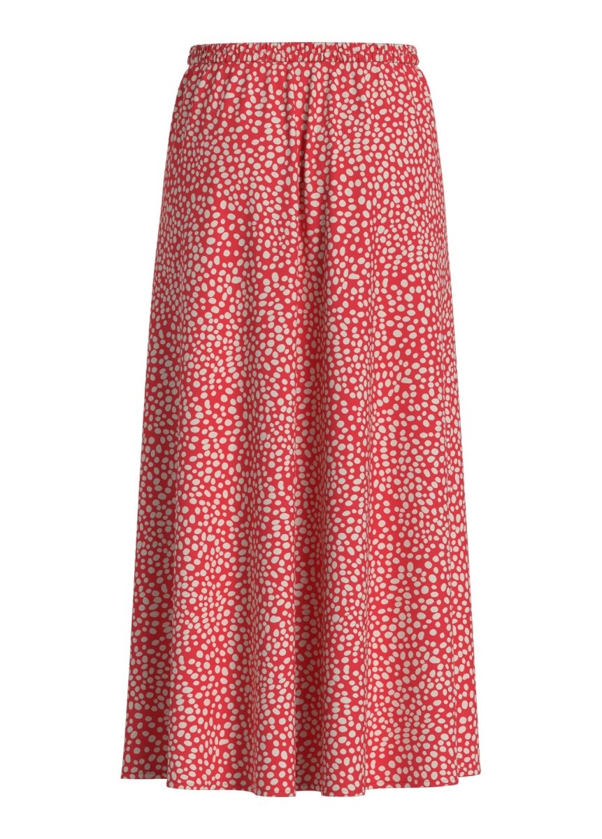 VILA Rock VIGRACE HW ANKLE SKIRT - Hibiscus DOT SANDSHELL