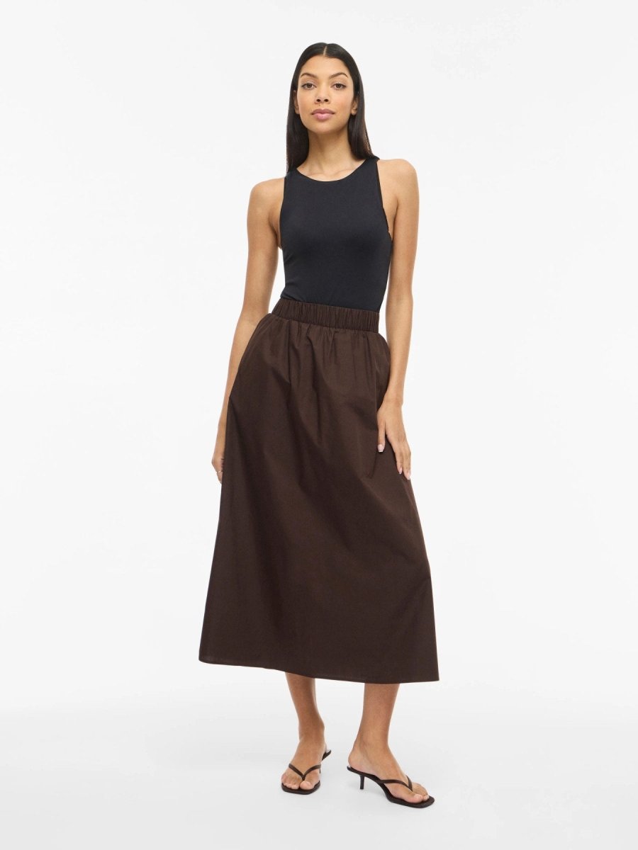 Vila Rock Visophie Hw Ankle Skirt - Coffee Bean