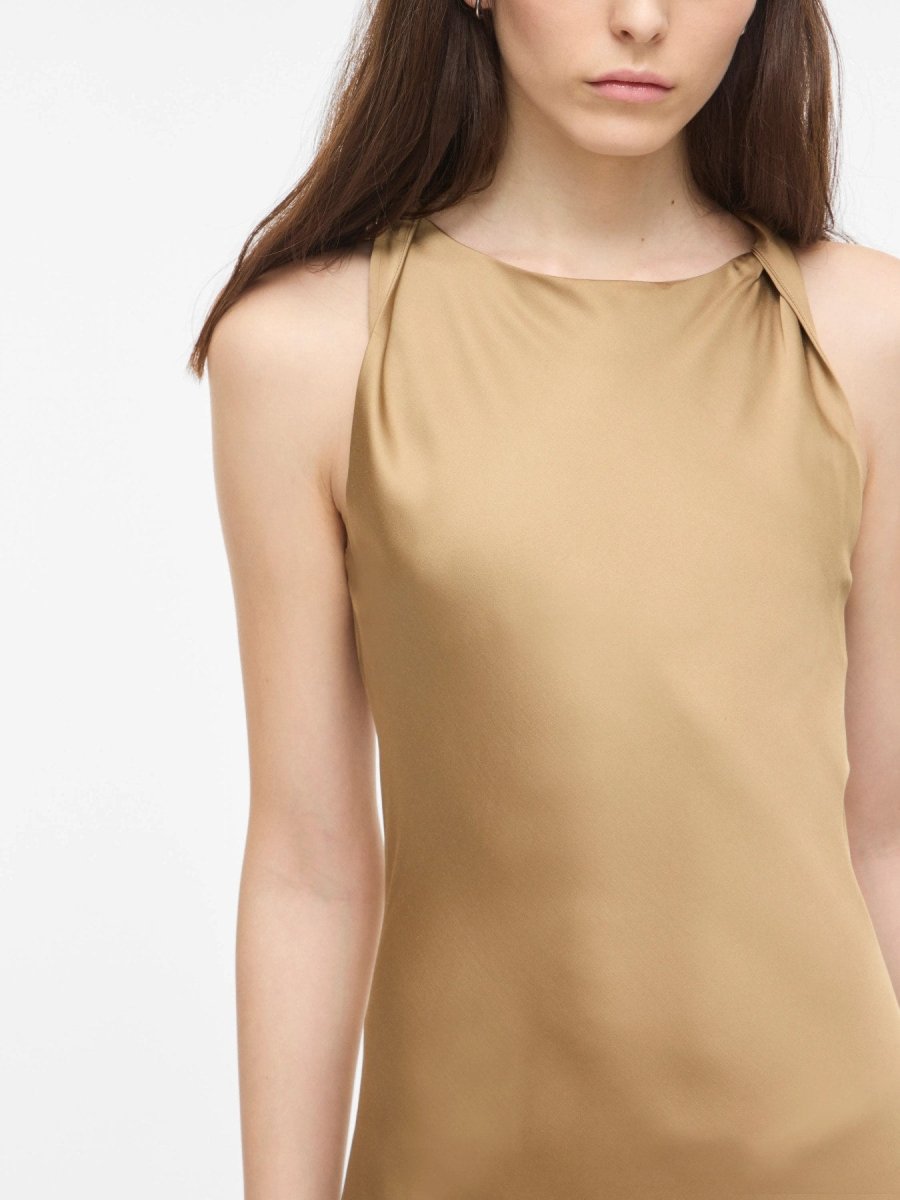 Vila ROUGE EDIT Midikleid ROUSHYRAS S/L MIDI DRESS/2 - Petrified Oak