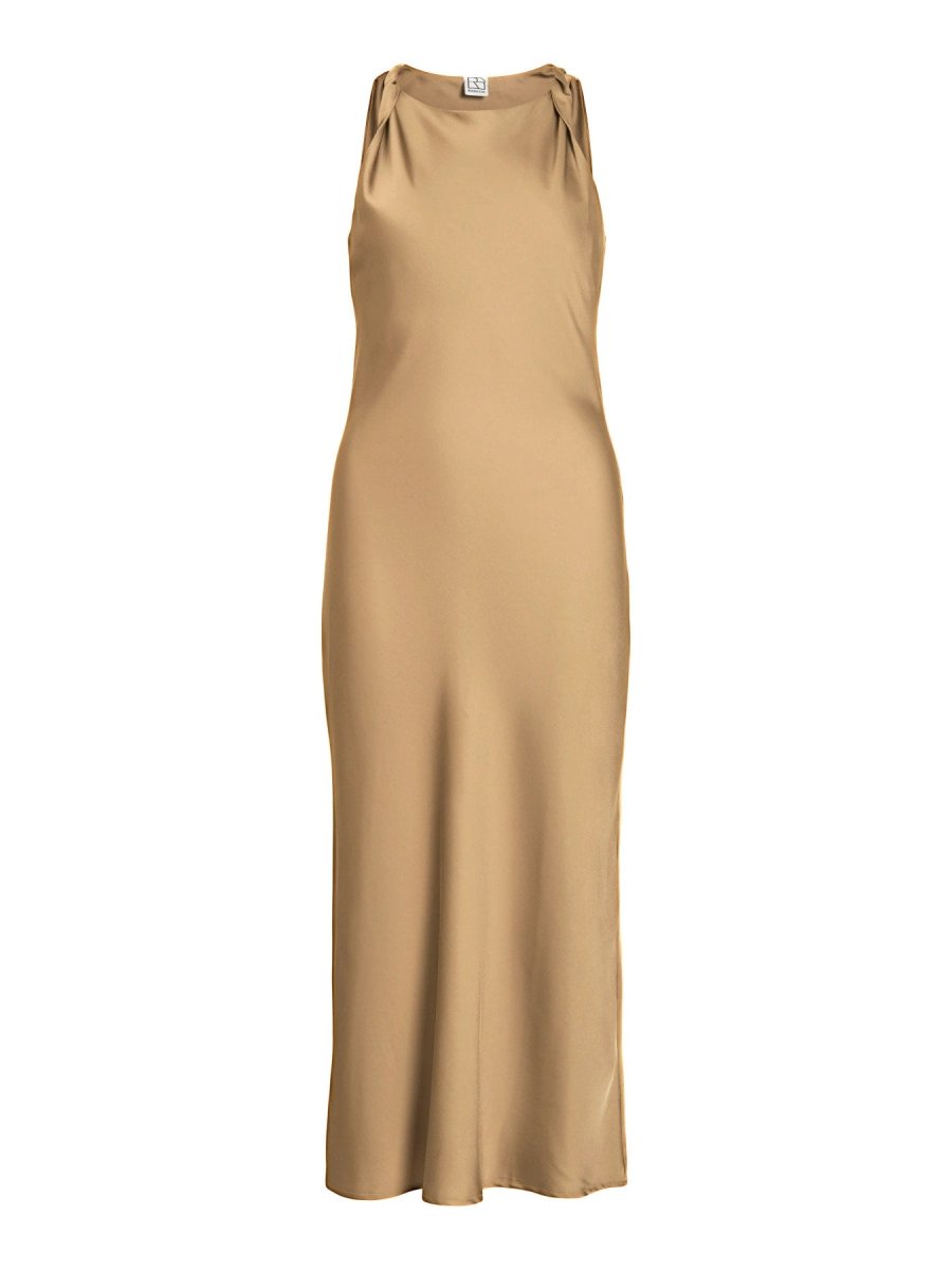 Vila ROUGE EDIT Midikleid ROUSHYRAS S/L MIDI DRESS/2 - Petrified Oak