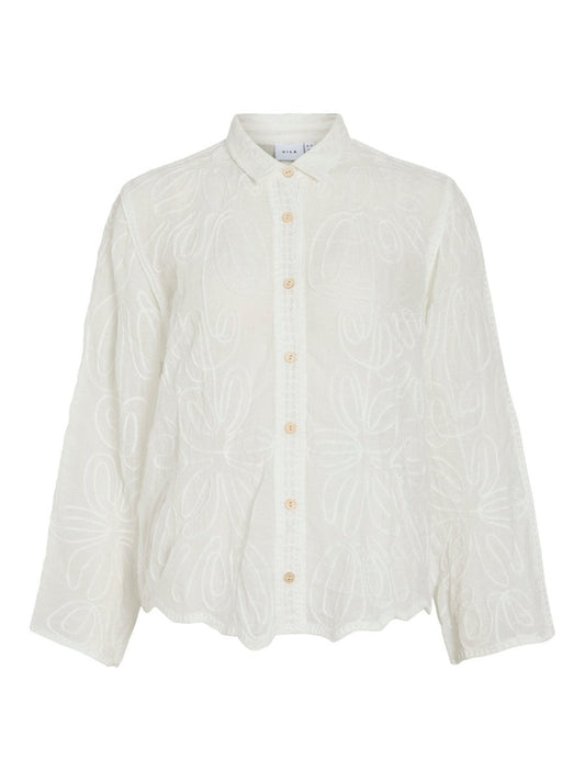 VILA Shirt VIOLIANA LS SHIRT - Snow White