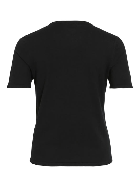 Vila Strick T-Shirt Vilipsa in der Farbe Black Beauty