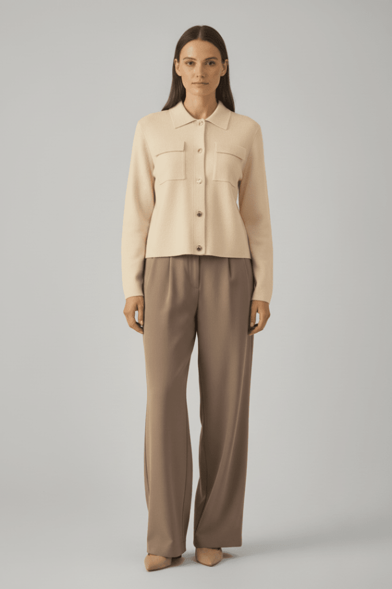 Vila Strickjacke Langarm Strick Super Light Natural Melan