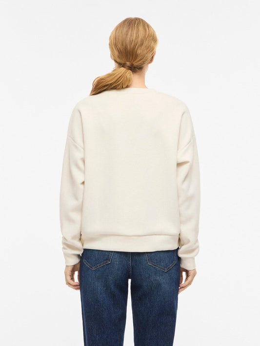 Vila Sweatshirt Vireflect Love O Neck in der Farbe Birch