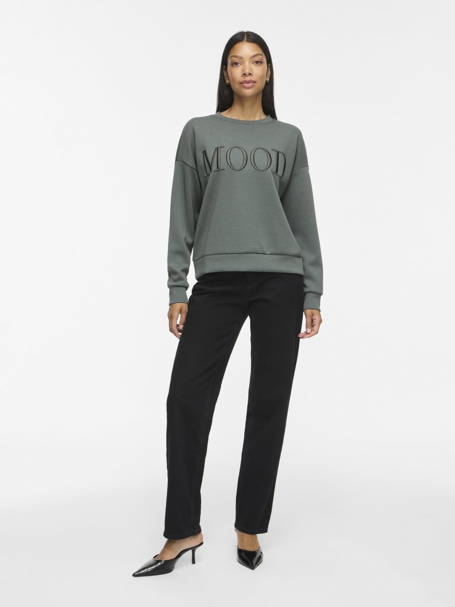 Vila Sweatshirt VIREFLECT mit Stickerei langarm in Balsam Green