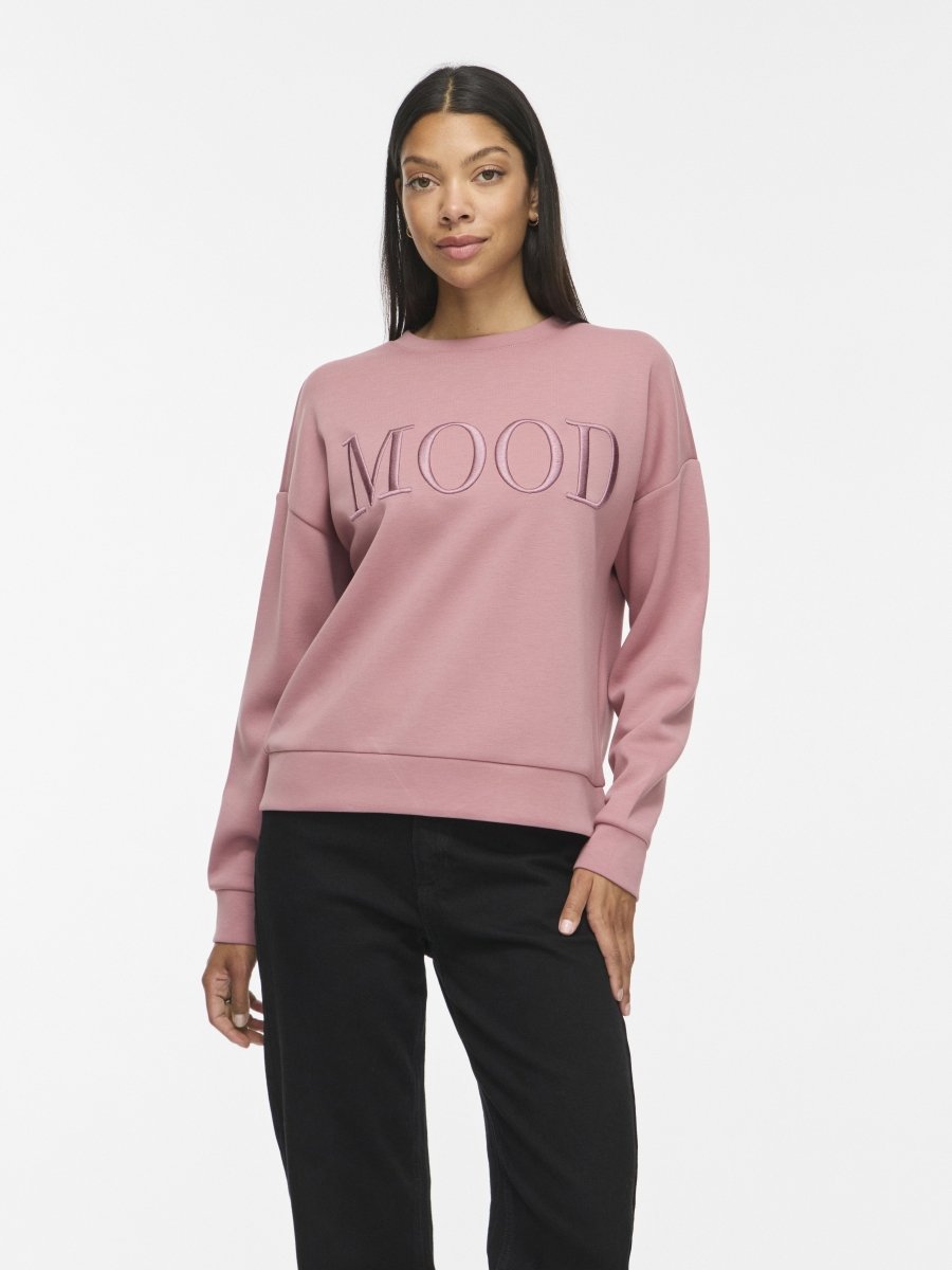 Vila Sweatshirt VIREFLECT mit Stickerei langarm in Nostalgia Rose