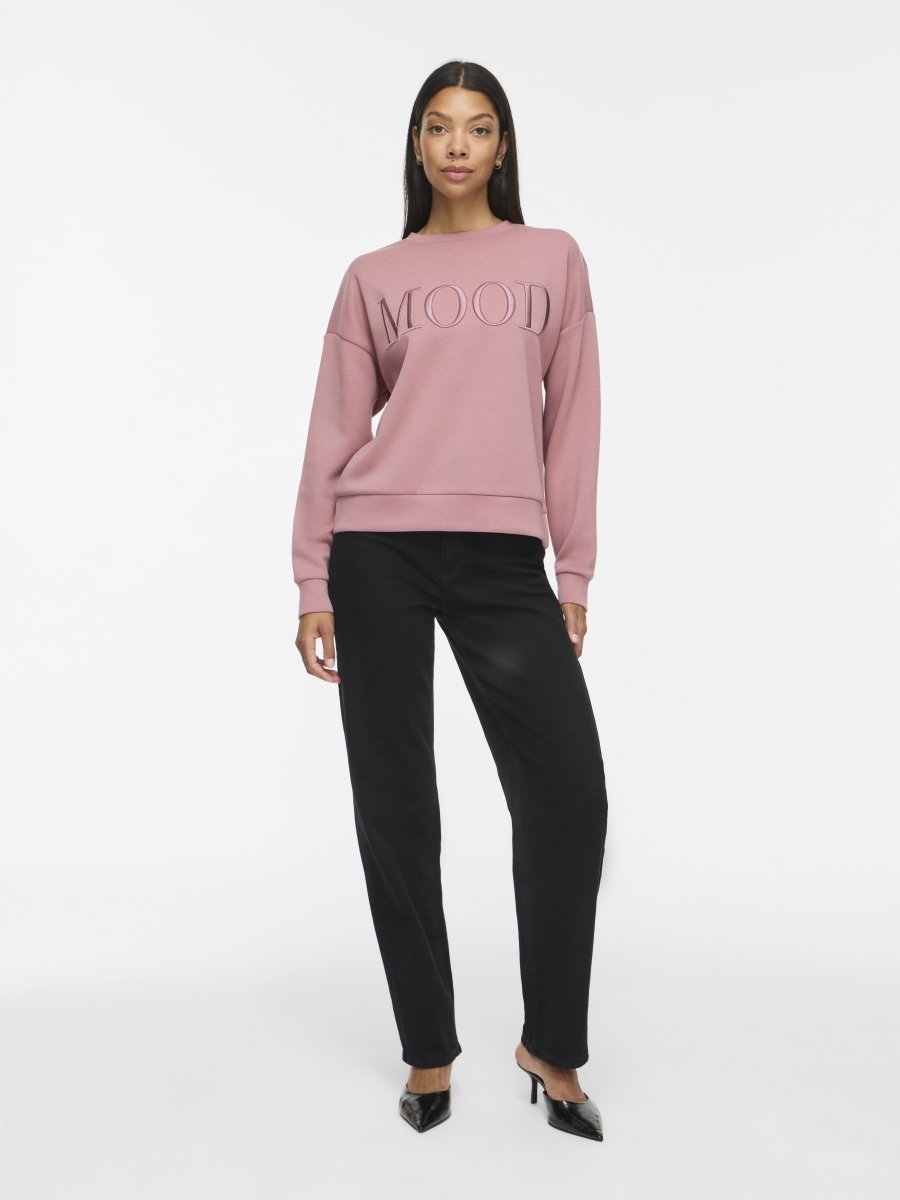 Vila Sweatshirt VIREFLECT mit Stickerei langarm in Nostalgia Rose