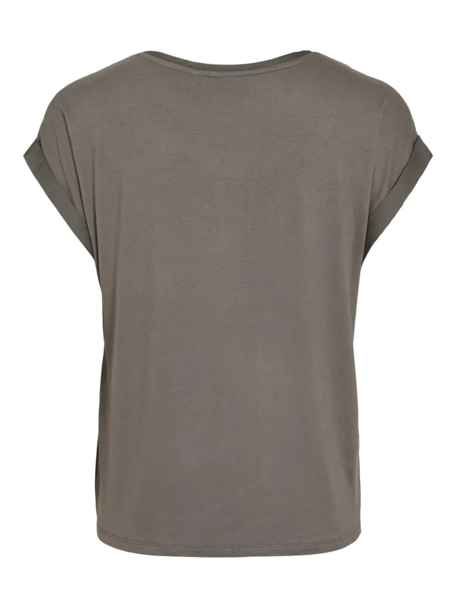 Vila T-shirt Viellette Satin Top in der Farbe Falcon