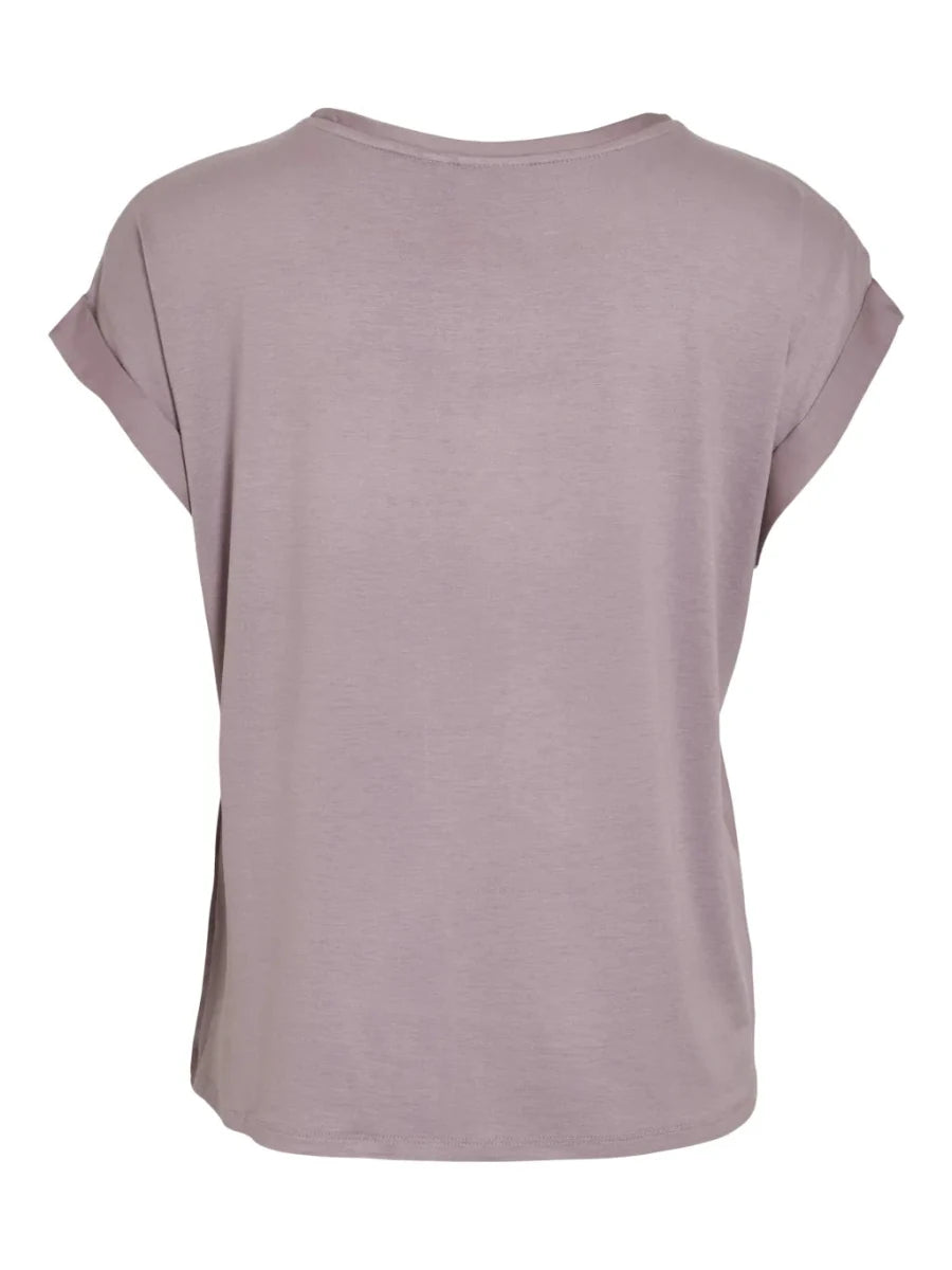 Vila T-shirt Viellette Satin Top Toadstool