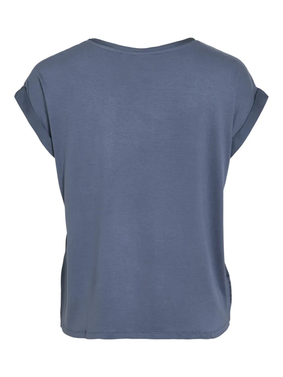 Vila T-shirt Viellette Satin Top Vintage Indigo