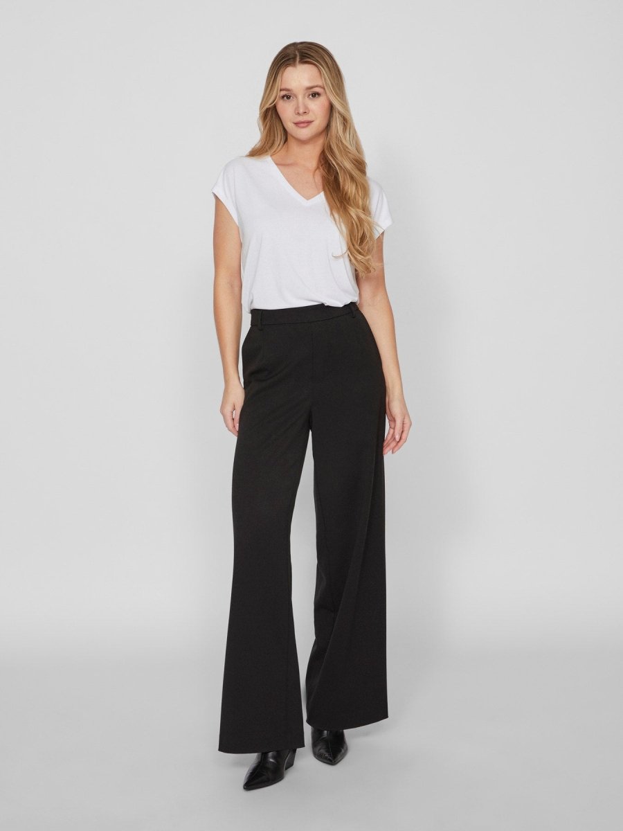 Vila T-Shirt VIMODALA V-NECK S/S TOP - Optical Snow