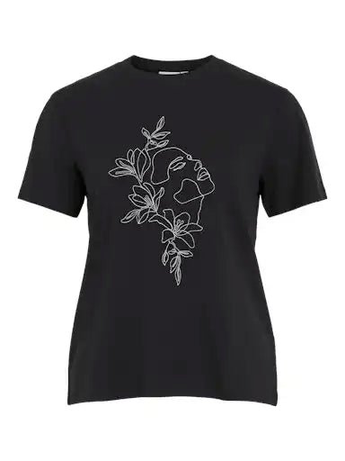 Vila T-Shirt Vinora Black Beauty