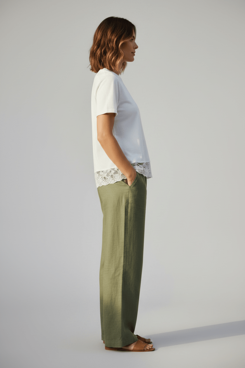 Vila T-Shirt VISYBIL LACE O-NECK S/S T-SHIRT - Snow White
