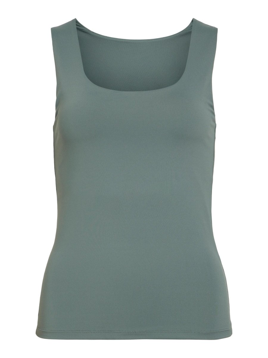 Vila Tanktop VIKENZA U - NECK S/L TANK TOP REV in Balsam Green