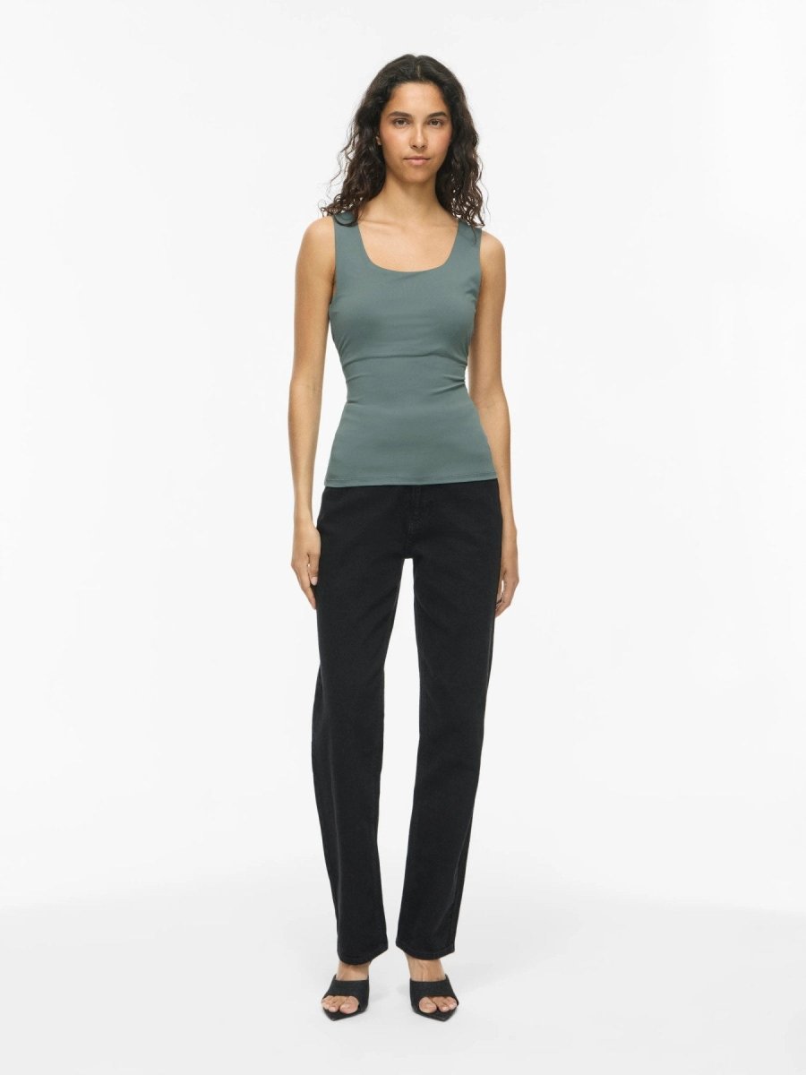 Vila Tanktop VIKENZA U - NECK S/L TANK TOP REV in Balsam Green
