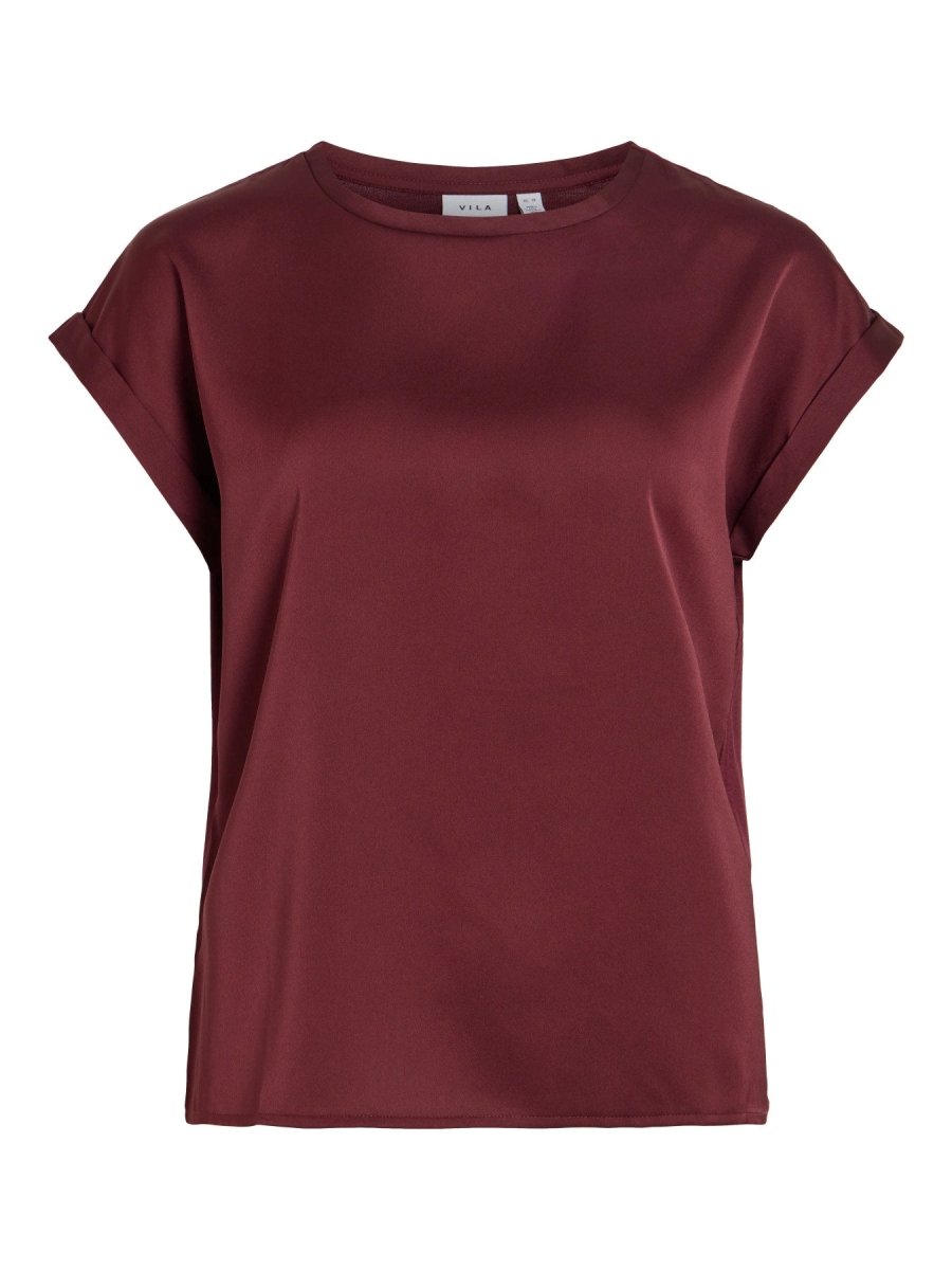 Vila Top VIELLETTE S/S SATIN TOP in Port Royale
