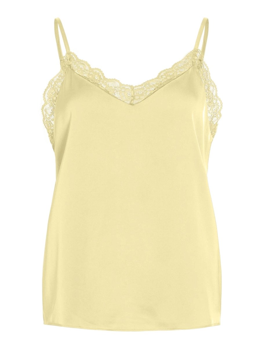 Vila Top VIENNA RAVENNA LACE SINGLET - NOOS - Pastel Yellow