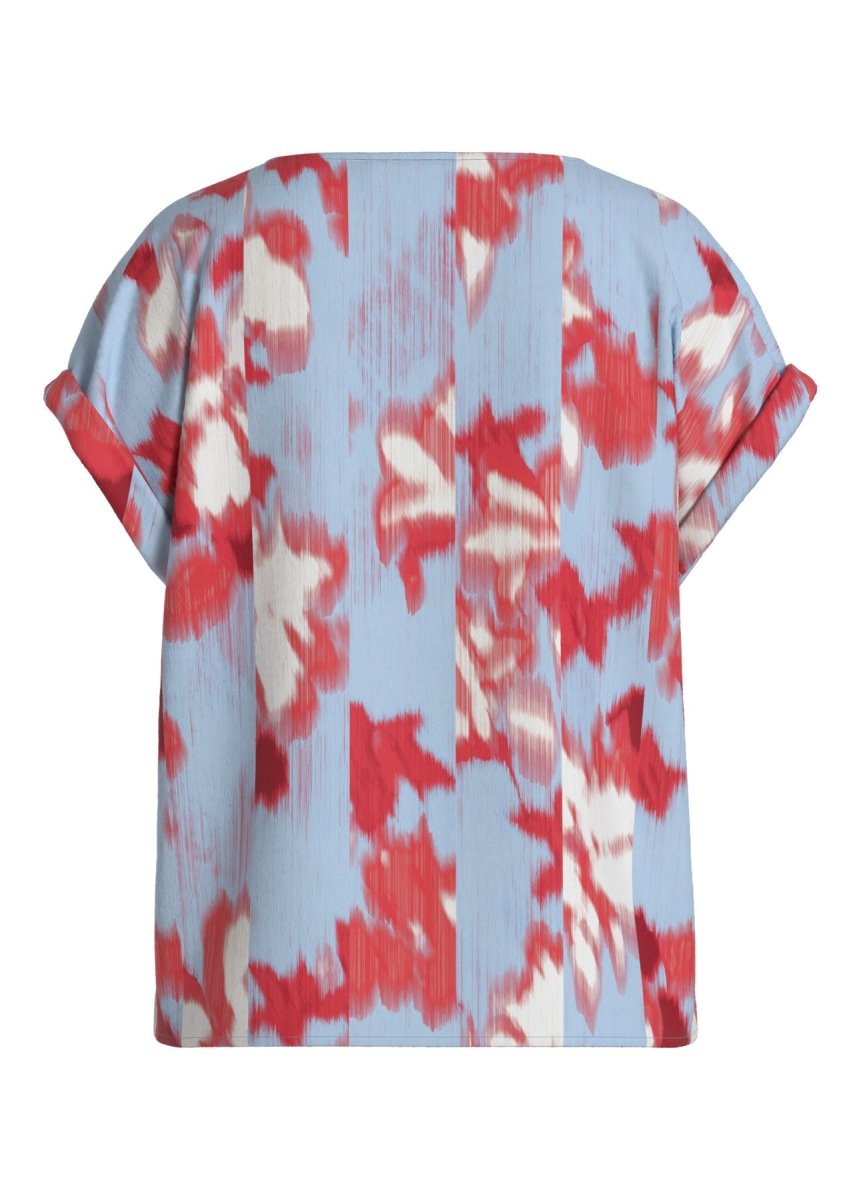 VILA Top VIJUVA O - NECK S/S TOP/LC - Turquoise