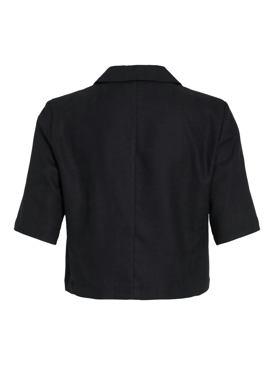 Vila Vipockey 2/4 Sleeve Cropped Blazer in der Farbe Schwarz