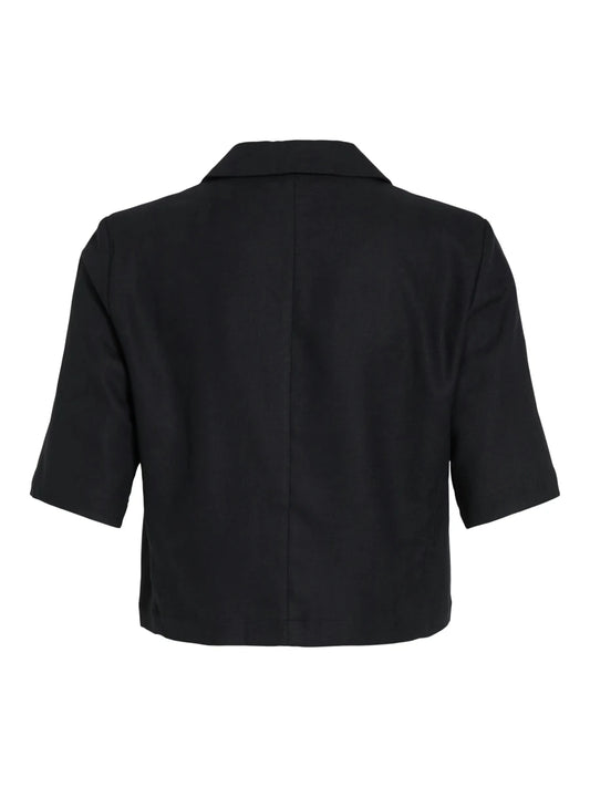 Vila Vipockey 2/4 Sleeve Cropped Blazer in der Farbe Schwarz