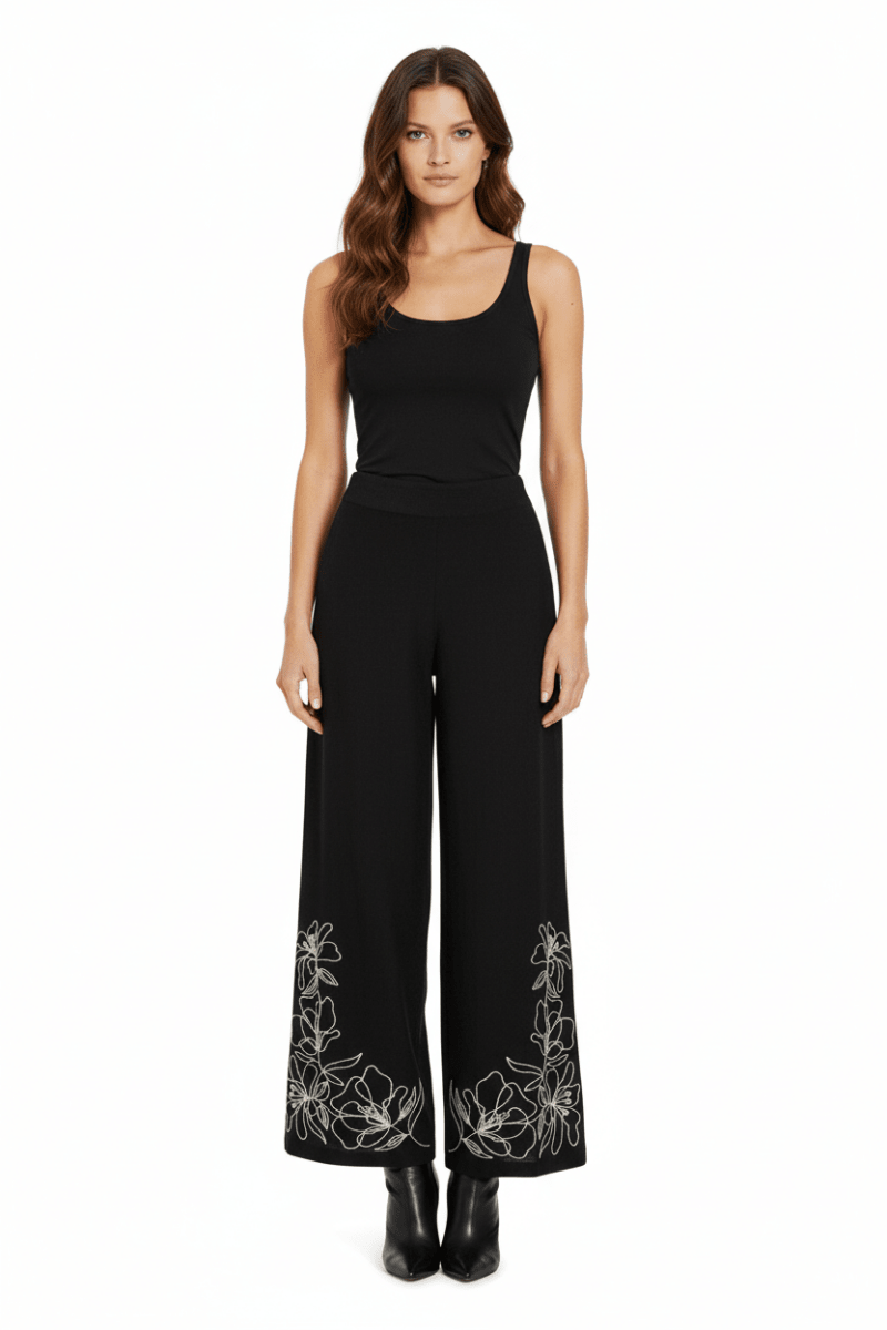 Vila Vipolli Embroidered Pants in der Farbe Black Beauty