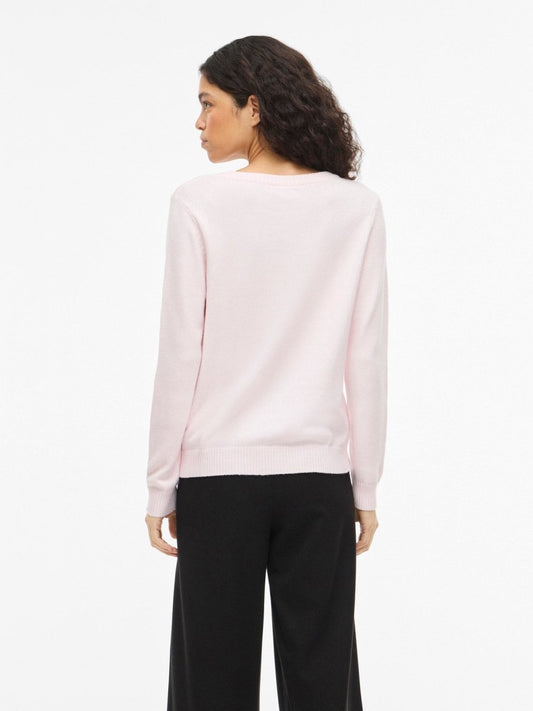 Vila Viril O - Neck Knit Top in der Farbe Cherry Blossom Light