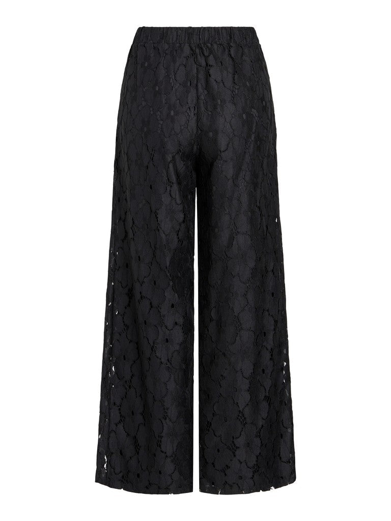 Vila Weite High-Waist Hose Vitonato in Black Beauty