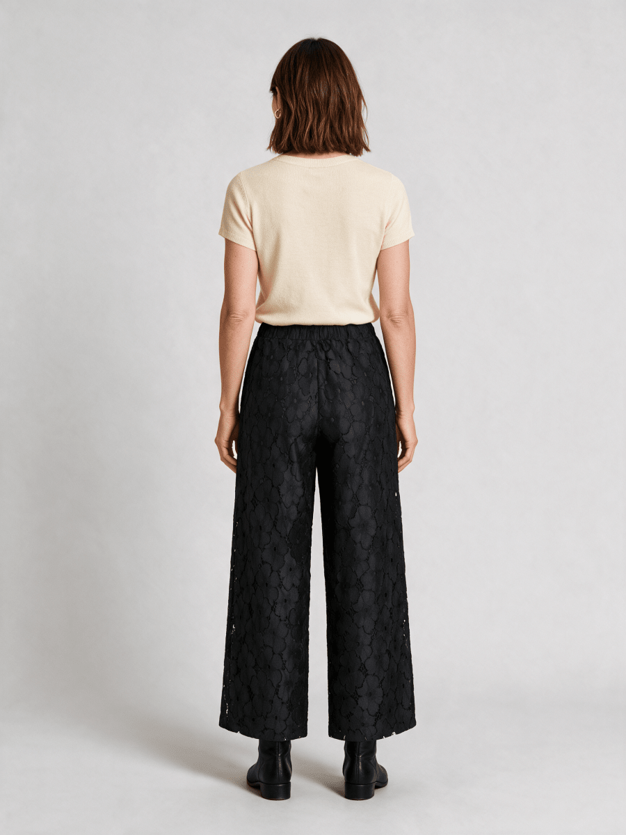 Vila Weite High-Waist Hose Vitonato in Black Beauty