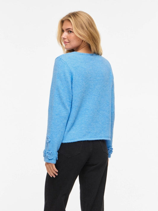 VIPETRA O - NECK L/S DETAIL KNIT TOP